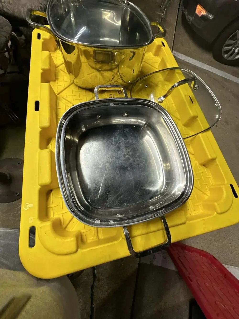 Prime Cookware 18/10 Stainless Steel Square Buffet Pan with Glass Lid